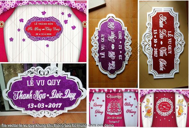 file vector khanh dam cuoi khung chu thong bao tic mung dam cuoi